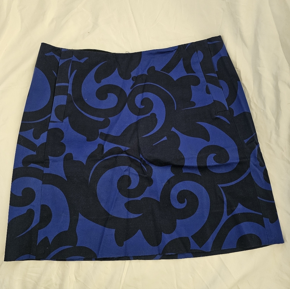 JCrew Blue Patterned Skirt